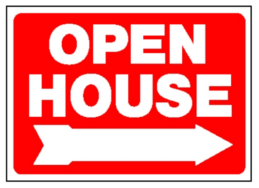 Sign Panel Open House - Red with Arrow  18'High X 24' Wide double sided corrugated(SCPOH)