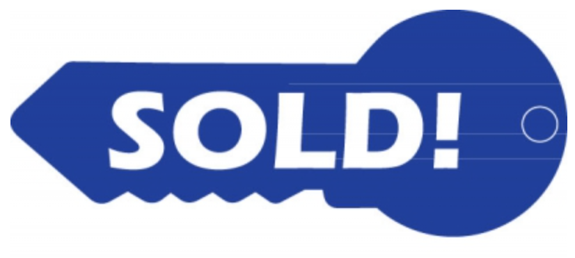 Sign Prop Sold- Key Shape Blue 30"wide x 12" tall double sided corrugated (PROPB)