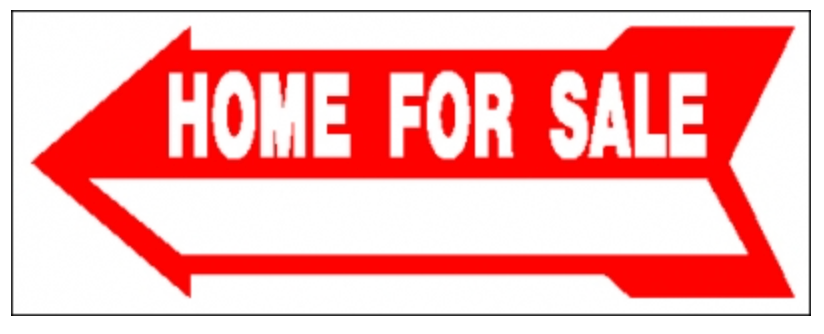 Sign Rider Corrugated Arrow Home For Sale Red 9"tall x 24" wide double sided corrugated  (CRH4S)