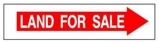 Sign Rider Corrugated Arrow Land For Sale Red Medium 6"tall  x 18"wide double sided corrugated (CRLAN)