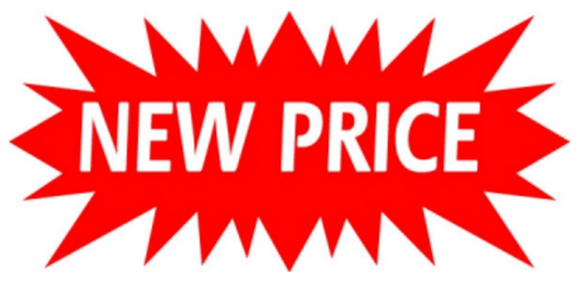 Sign Star New Price Red 23 1/2"wide  x  11-1/2"talldouble sided corrugated 3 Hanging holes on the top and bottom (SSBNP)