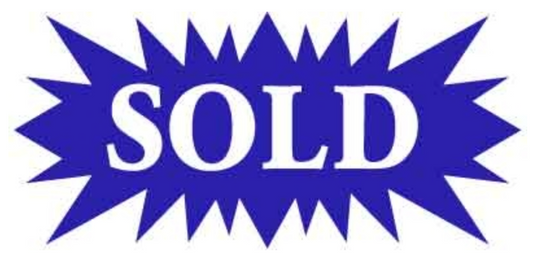 Sign Star Sold Blue 23 1/2"wide x  11-1/2"tall  double sided corrugated 3 Hanging holes on the top and bottom (SSBSB)