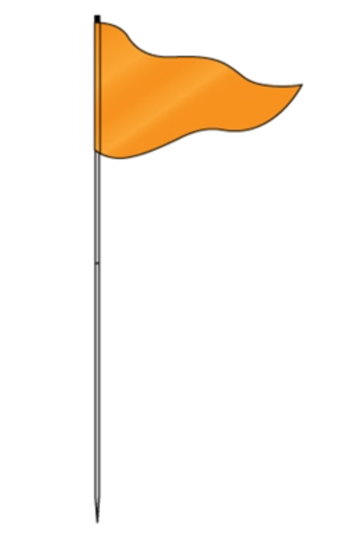 Flag Steel Pole 72" Solid Orange (FLSSO)