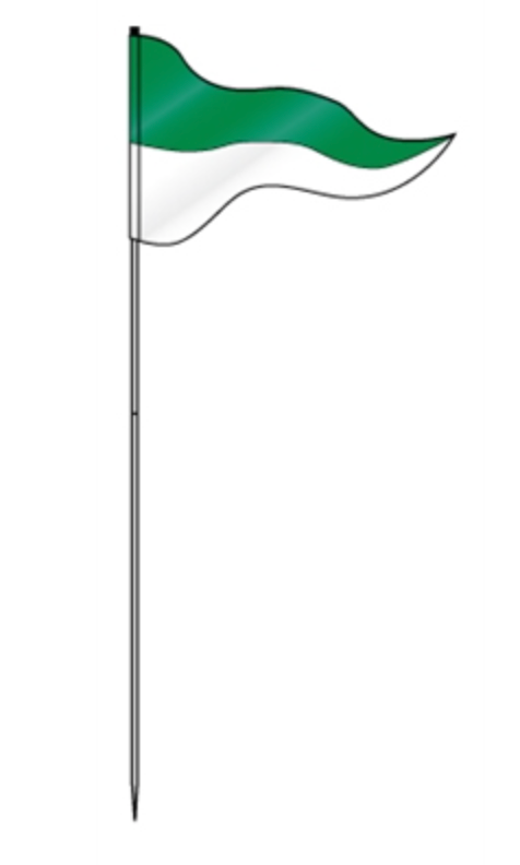 Flag Steel Pole 72" Two Panel Green Top with White Bottom (FLSGR)