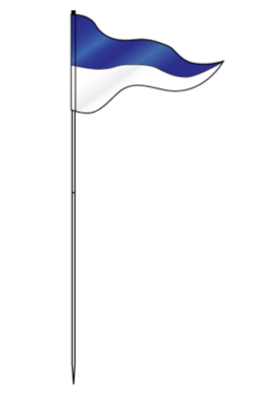 Flag Steel Pole 72" Two Panel BlueTop with White Bottom (FLSBL)