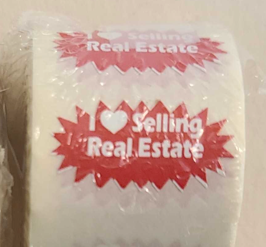 Sticker Starburst I heart Selling Real Estate Red 250 per Roll