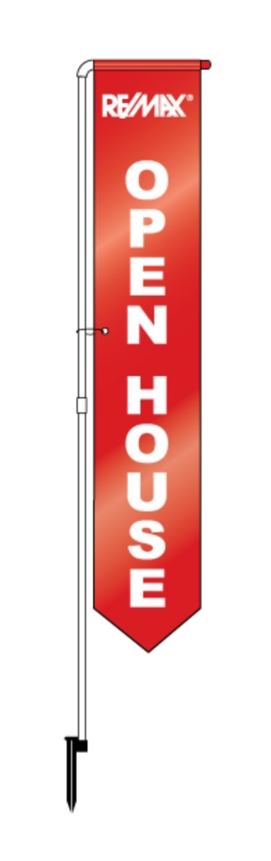 Yard Marker Office Remax Open House PVC 2 Sided Nylon Yard Marker - 67" Tall Red (YMRM)