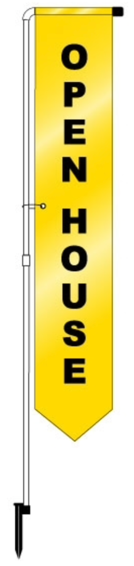 Yard Marker Open House PVC 2 Sided Nylon Yard Marker - 67" Tall Gold/Saffron and Black letters (YMOSG)