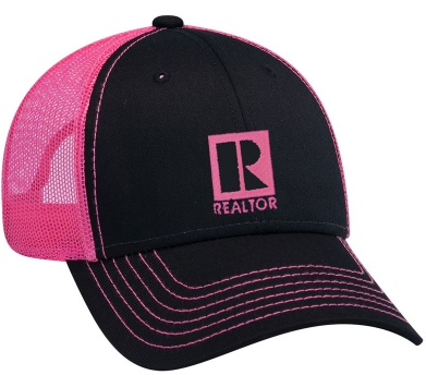Hat Realtor Logo Branded Caps With Mesh backside Snap Closure Assorted Colors (CMBR CMPK)