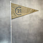 Flag PVC Pennant Flag 67" One Color Flag with Office Logo Century 21 Tan with Dark Gray Letters or Gold with Black Letters (F2C21 FTC21)