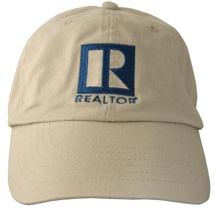 Hat Realtor Logo Branded Caps All Fabric  Assorted Colors ( AHGRA RHATB AHRED RHATR ARNHW ARHPW ARHBB CAPWT)