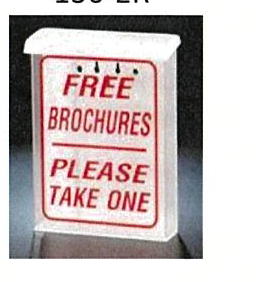 Outdoor Flyer Brochure Box White Free Brochures Please Take One in Red letters snap top of 8 1/2" x 11" flyers  This item will strap around most yard posts with the cable tie or screw directly onto the post   (OFLHR)