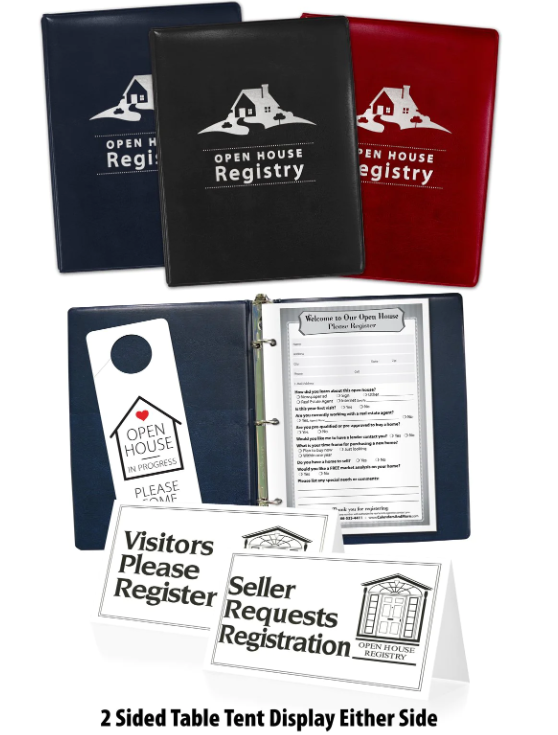 Open House Registry Binder Junior compact size Binder measures 7" x 9" pages measures 6" x 8.5" Assorted Colors (OHBJN OHBJR OHBJB)