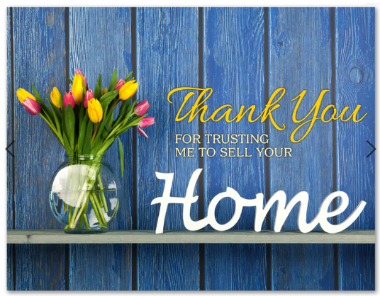 Note Cards - Thank You for Trusting Me to Sell Your Home-  25 Note Cards and 25 Envelopes (NOTEB)