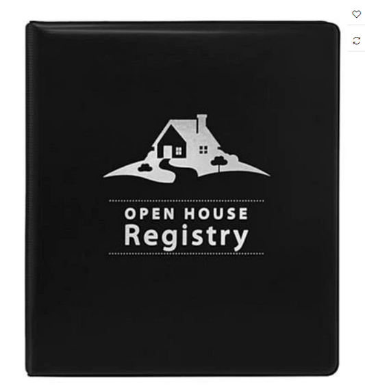 Open House Registry Binder Large 200 registration areas 1 double sided sign in Assorted Colors (REGBB REGBN REGBR)