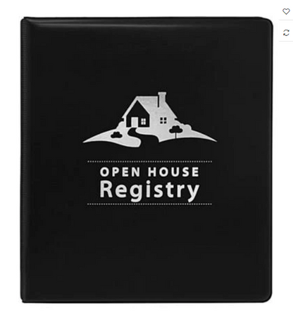 Open House Registry Binder Large 200 registration areas 1 double sided sign in Assorted Colors (OHRBO OHRBB OHRBR OHRBG OHRBN)