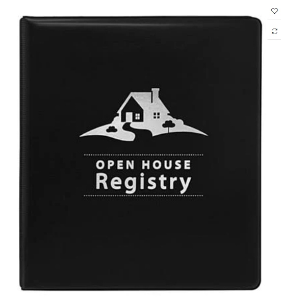 Open House Registry Binder Large 200 registration areas 1 double sided sign in Assorted Colors (REGBB REGBN REGBR)