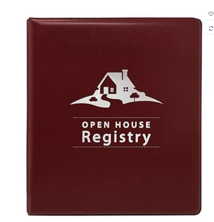 Open House Registry Binder Large 200 registration areas 1 double sided sign in Assorted Colors (REGBB REGBN REGBR)