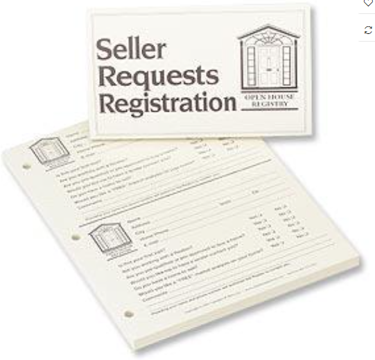 Open House Registry Binder Large Refill 200 registration areas 1 double sided sign in  30% recycled paper (SRREG)