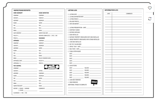 Real Estate Transaction Folders 10 pack 15"x 9 1/2" with full size tab 3/4" detailed for you listing and selling record information and paperwork storage (RLIST)